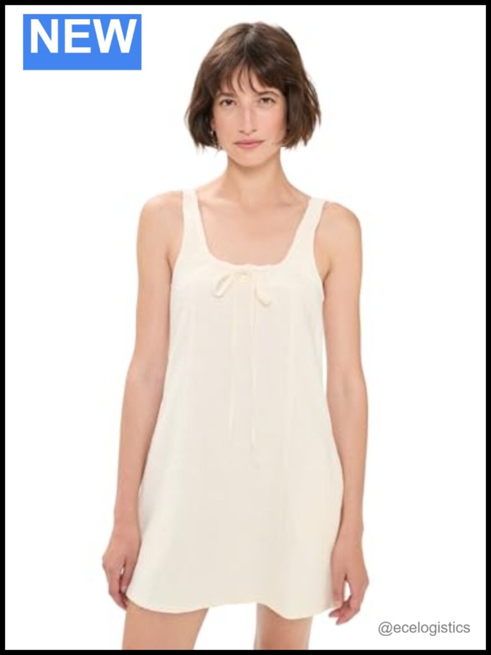 Women's Shift Mini Dress Cotton Linen Slubbed Twill Sleeveless Casual